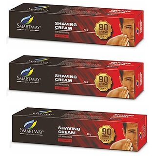 Smartway Shaving With Moisturisers Cream - 30gm (Pack Of 3)