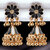 LUCKY JEWELLERY Gold Plated Black And White Color Floral Meenakari Jhumki Earring For Girls & Women (240-CHJM1-1146-BLW)
