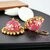 LUCKY JEWELLERY Antique Gold Plated Magenta Color Meenakari Jhumki Earring For Girls & Women (275-CHJM1-1147-R)