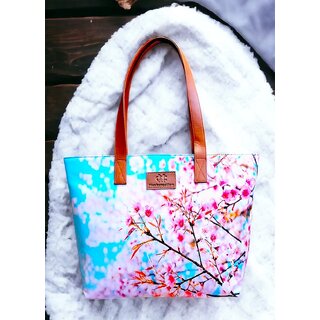tote handbag in digital printed fabric for women and girls