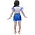 Kaku Fancy Dresses Blue Silver Lycra Dance Costume - Blue/Silver, For Girls