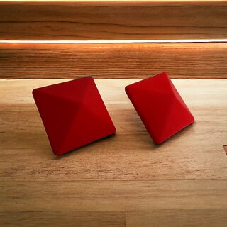 Lucky Jewellery Designer Maroon Color Square Shaped Tops Earring For Girls & Women (75-CHTP-1210-M)