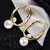 Lucky Jewellery Designer 18k Gold Plated Pearl Dangle Hoops Earrings For Girls & Women (75-CHEM-1139)