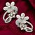 Lucky Jewellery Designer Silver Plated Flower Stud Tops Earring For Girls & Women (180-CHEM-1243-S)