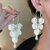 Lucky Jewellery Designer White Color Leaf Design With Stones Dangle Earrings For Girls & Women (340-CHEP-1230)