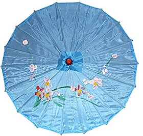 Kaku Fancy Dresses Japanese Umbrella Accesory For International Costume/ Wedding Dance and Decoration Prop - Firozi Blue