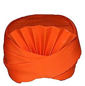 Kaku Fancy Dresses Indian Ethnic Safa Pagri / Orange Turban / Maharashtrian Safa Pheta / Orange Pagdi - Pack of 1