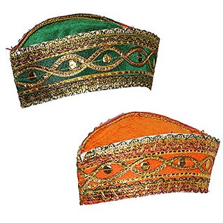 Kaku Fancy Dresses Qawwali Cap For Kids  Anarkali Cap, Mugal Theme Kawali Topi  Indian Folk Dance Costume Pack of 2