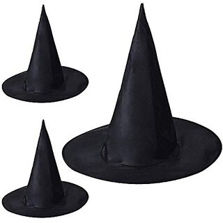 Kaku Fancy Dresses Black Witch Hat For Kids Witch Hat For Halloween Costume Party Prop For Boys Girls Pack of 6