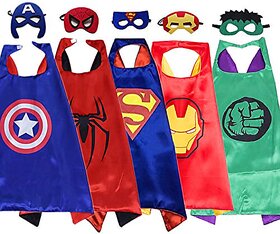 Kaku Fancy Dresses Superhero Spider Robe For Kids/ Superhero Cape For Kids Halloween Party - Pack of 2