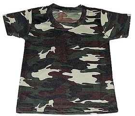 Kaku Fancy Dresses Printed Round Neck Army T-Shirt For Kids  National Soldier Army Costume T-Shirt For Kids