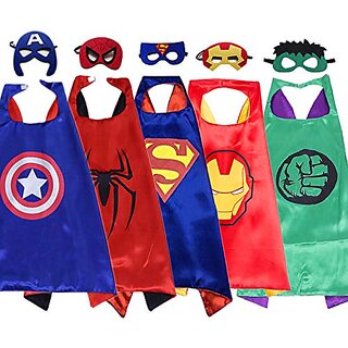 Kaku Fancy Dresses Superhero Spider Robe For Kids/ Superhero Cape For Kids Halloween Party - Pack of 2