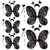 Kaku Fancy Dresses Girl's Polyester Butterfly Wings With Hairband And Wand Stick (Black) - Pack of 5