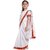 Kaku Fancy Dresses Indian State Bengali Dance White Saree Farmer Costume for Kids - White  Red, For Girls