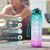 Water Bottle with Times to Drink and Straw, Motivational Drinking Water Bottles with Carrying Strap, Leakproof BPA Free