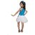 Kaku Fancy Dresses Blue-Silver Western Dance Dress Skirt Top Costume Set For Girls