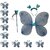 Kaku Fancy Dresses Firozi Blue Butterfly Wings With Hairband and Wand Stick For Girls - Pack of 10