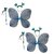 Kaku Fancy Dresses Firozi Blue Butterfly Wings With Hairband and Wand Stick For Girls - Pack of 2