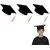 Kaku Fancy Dresses Graduation Hat For Degree Convocation - Black, FreeSize, Unisex (Pack of 3)