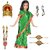 Kaku Fancy Dresses Devi Laxmi Green Saree For Girls  Ready To Wear Saree  Mythological Godess Costume With Accessories