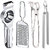 Oc9 Stainless Steel Lemon Squeezer & Cheese Grater & Pakkad & Chimta Kitchen Tool Set