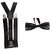 Kaku Fancy Dresses Elastic Suspender Belt With Bow Tie  Boys Tie Accessory Set - Black, For Boys