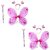 Kaku Fancy Dresses Girls Butterfly Wings With Hairband And Wand Stick, Pack of 2 (Magenta, Pink)