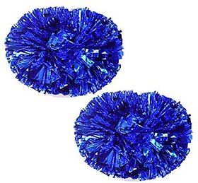 Kaku Fancy Dresses Cheerleading Pompom Use For Kids Dance Party/ Sports Day - Blue - Pack of 10 Pairs
