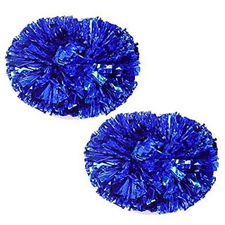 Kaku Fancy Dresses Cheerleading Pompom Use For Kids Dance Party/ Sports Day - Blue - Pack of 2 Pairs