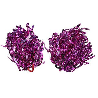 Kaku Fancy Dresses Cheerleading Pompom Use For Kids Dance Party/ Sports Day - Pink - Pack of 2 Pairs