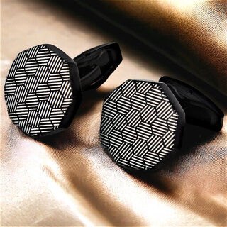 LUCKY JEWELLERY Men Jewelry Sleeve Button Cuff Shirt Button, Blazer Cufflinks Pair Set For Men (260-CHC4-1087-BL)