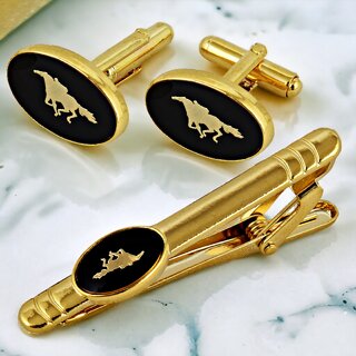 LUCKY JEWELLERY Men Jewelry Cufflink with Tie Pin Shirt Button Cufflinks and Tie Pin Set For Men (370-CHC5-1126)