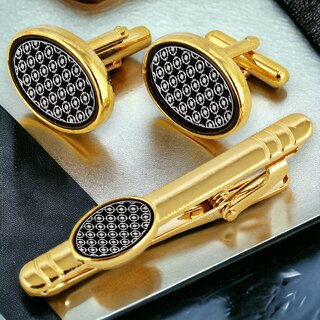 LUCKY JEWELLERY Men Jewelry Cufflink with Tie Pin Shirt Button Cufflinks and Tie Pin Set For Men (370-CHC5-1128)