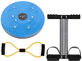 Tummy Trimmer and Twister And Toning Tube 3 IN 1 Combo Abs Chest Full Body Stretching Core Abdominal Gym Equipment Exercise Home For Men Women Multi