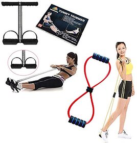 Consonantiam Tummy Trimmer Stomach and Equipment with Chest Expander Rope Workout Pulling Exerciser Fitness Exercise Tube Sports Yoga for Men and Women