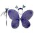 Kaku Fancy Dresses Purple Butterfly Wings With Hairband And Wand Stick For Girls - Pack of 2