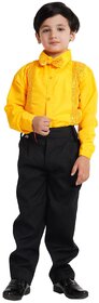 Kaku Fancy Dresses Dance Costume Shinning Yellow Shirt For Kids  Sequin Work School Annual Funtion Shirt For Boys