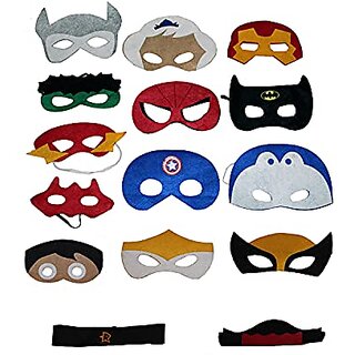 Kaku Fancy Dresses Super Hero Eye Patch / Party Mask 30Pc Set / Party Prob Eye Mask / Party Eye Maks - Multicolor