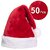 Kaku Fancy Dresses Santa Clause Cap  Santa Hat  Santa Hat for Kids  Red Christmas Caps Pack of 50-Red, Free Size