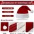 Santa Clause Hat  Beard set of 12 for Christmas Theme Party - Red  White, FreeSize For Boys  Girls