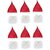 Kaku Fancy Dresses Santa Clause Hat  Beard set of 6 For Christmas Theme Party - Red  White, FreeSize For Boys  Girls