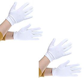 Kaku Fancy Dresses White Reuasble Hand Gloves For Safety  Washable Hand Gloves - Pack of 10