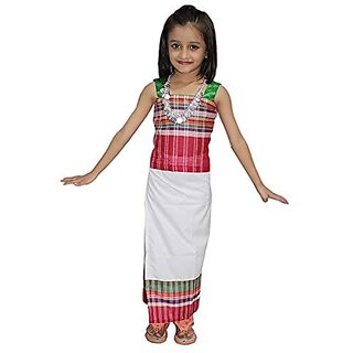 Kaku Fancy Dresses Indian State Dance Costume Multicolor, For Girls