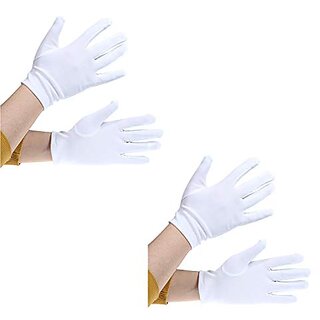 Kaku Fancy Dresses White Reuasble Hand Gloves For Safety  Washable Hand Gloves - Pack of 5