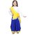 Kaku Fancy Dresses Indian State Haryanvi Dance Lehenga Costume For Girl - Yellow  Blue