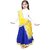 Kaku Fancy Dresses Indian State Haryanvi Dance Lehenga Costume For Girl - Yellow  Blue