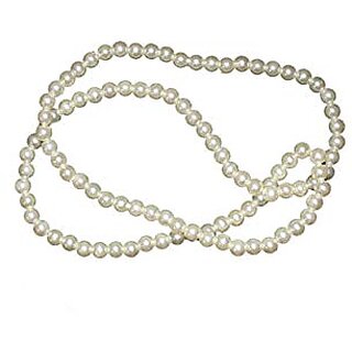Kaku Fancy Dresses White Pearl Mala / Motimala For Mythological Character Costume - White, Free Size - 6pcs, For Unisex