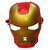 Kaku Fancy Dresses Iron Super Hero Face Mask Costume Accessories - Red-Golden, Free Size, For Boys