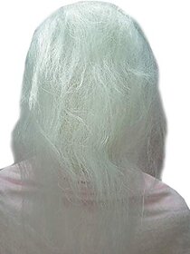 Kaku Fancy Dresses Artificial Hair Wig For Ladies - White, Free-Size, For Boys  Girls