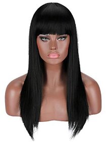 Kaku Fancy Dresses Artificial Hair Wig For Ladies Black, Free-Size, For Boys  Girls